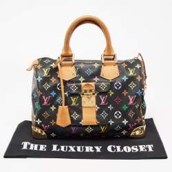 Pre Owned Louis Vuitton Black Monogram Multicolore Canvas Speedy 30 Bag