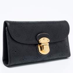 Louis Vuitton Black Monogram Mahina Leather Amelia Wallet