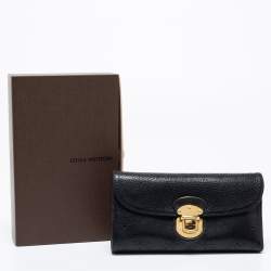 Louis Vuitton Black Monogram Mahina Leather Amelia Wallet