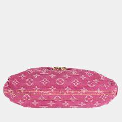 Pre Owned Louis Vuitton Pink Monogram Denim Pleaty Bag