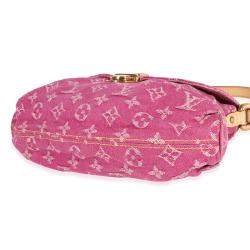 Pre Owned Louis Vuitton Pink Monogram Denim Pleaty Bag