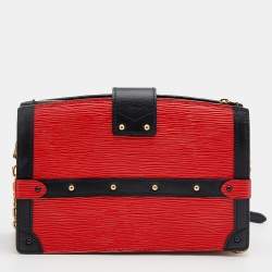 Pre Owned Louis Vuitton Red/Black Epi Leather Petite Malle Clutch