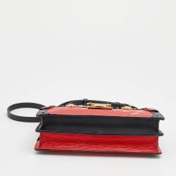 Pre Owned Louis Vuitton Red/Black Epi Leather Petite Malle Clutch