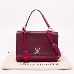 Pre Owned Louis Vuitton Fuchsia/Flamme Leather Lockme II Bag