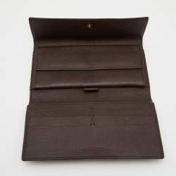 Pre Owned Louis Vuitton Damier Ebene Canvas Trifold Continental Wallet