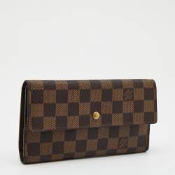 Pre Owned Louis Vuitton Damier Ebene Canvas Trifold Continental Wallet