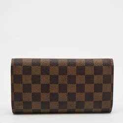 Pre Owned Louis Vuitton Damier Ebene Canvas Trifold Continental Wallet