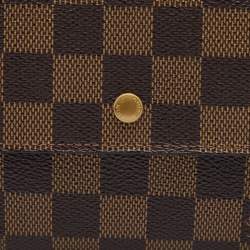 Pre Owned Louis Vuitton Damier Ebene Canvas Trifold Continental Wallet