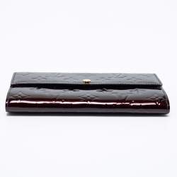 Pre Owned Louis Vuitton Rouge Fauviste Monogram Vernis Sarah Wallet