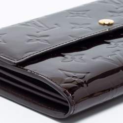 Pre Owned Louis Vuitton Rouge Fauviste Monogram Vernis Sarah Wallet