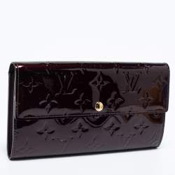 Pre Owned Louis Vuitton Rouge Fauviste Monogram Vernis Sarah Wallet