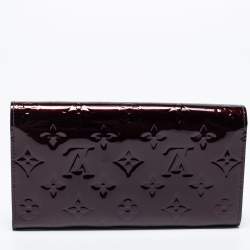 Pre Owned Louis Vuitton Rouge Fauviste Monogram Vernis Sarah Wallet