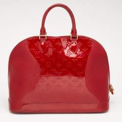 Pre Owned Louis Vuitton Pomme D’amour Monogram Vernis Alma GM Bag