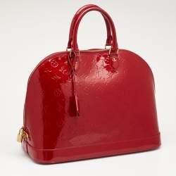 Pre Owned Louis Vuitton Pomme D’amour Monogram Vernis Alma GM Bag