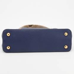 مملوكة مسبقًا Louis Vuitton Blue Taurillon Leather and Python Capucines MM bag