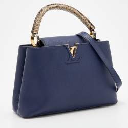مملوكة مسبقًا Louis Vuitton Blue Taurillon Leather and Python Capucines MM bag