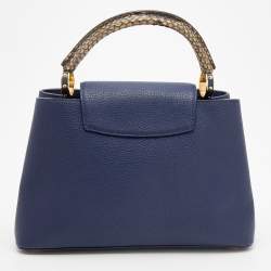 مملوكة مسبقًا Louis Vuitton Blue Taurillon Leather and Python Capucines MM bag