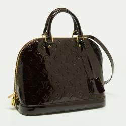 Pre Owned Louis Vuitton Amarante Monogram Vernis Alma PM Bag
