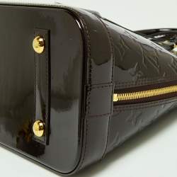 Pre Owned Louis Vuitton Amarante Monogram Vernis Alma PM Bag