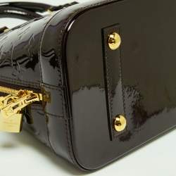 Pre Owned Louis Vuitton Amarante Monogram Vernis Alma PM Bag
