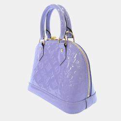 Authenticated Louis Vuitton Monogram Vernis Montana Purple Leather Handbag