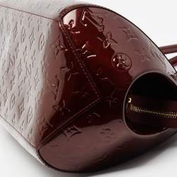 Pre Owned Louis Vuitton Rouge Fauviste Monogram Vernis Sherwood GM Bag