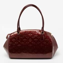 Pre Owned Louis Vuitton Rouge Fauviste Monogram Vernis Sherwood GM Bag
