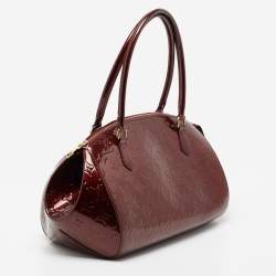 Pre Owned Louis Vuitton Rouge Fauviste Monogram Vernis Sherwood GM Bag