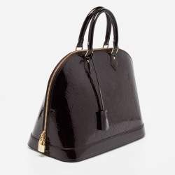 Pre Owned Louis Vuitton Amarante Monogram Vernis Alma GM Bag
