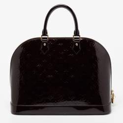 Pre Owned Louis Vuitton Amarante Monogram Vernis Alma GM Bag