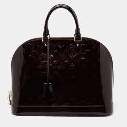 Pre Owned Louis Vuitton Amarante Monogram Vernis Alma GM Bag
