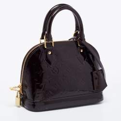 Pre Owned Louis Vuitton Amarante Monogram Vernis Alma BB Bag