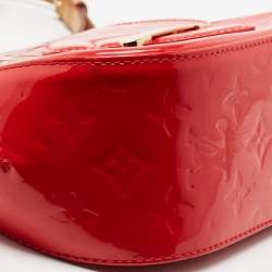 Pre Owned Louis Vuitton Rouge Grenadine Monogram Vernis Bellflower GM Bag