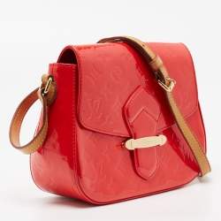 Pre Owned Louis Vuitton Rouge Grenadine Monogram Vernis Bellflower GM Bag