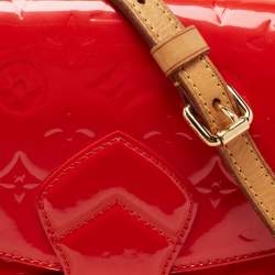 Pre Owned Louis Vuitton Rouge Grenadine Monogram Vernis Bellflower GM Bag