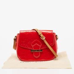 Pre Owned Louis Vuitton Rouge Grenadine Monogram Vernis Bellflower GM Bag