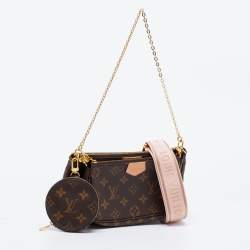 Pre Owned حقيبة إكسسوارات لوي فيتون مالتي كانفاس مونوغرامي بالرين روز