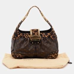 Pre Owned Louis Vuitton Monogram Canvas/Karung and Leopard Print Calfhair Limited Edition Polly Bag