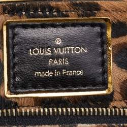 Pre Owned Louis Vuitton Monogram Canvas/Karung and Leopard Print Calfhair Limited Edition Polly Bag
