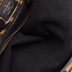 Pre Owned Louis Vuitton Monogram Canvas/Karung and Leopard Print Calfhair Limited Edition Polly Bag
