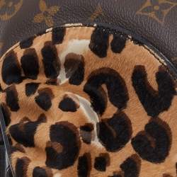 Pre Owned Louis Vuitton Monogram Canvas/Karung and Leopard Print Calfhair Limited Edition Polly Bag