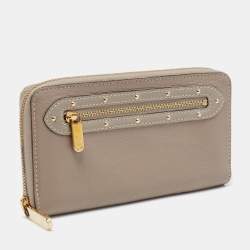 Louis Vuitton Grey Suhali Leather Zip Around Wallet
