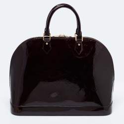 Pre Owned Louis Vuitton Amarante Monogram Vernis Alma GM Bag
