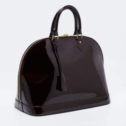 Pre Owned Louis Vuitton Amarante Monogram Vernis Alma GM Bag