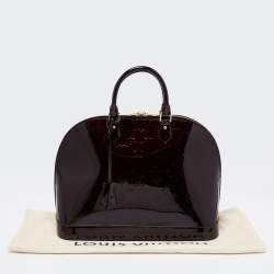 Pre Owned Louis Vuitton Amarante Monogram Vernis Alma GM Bag