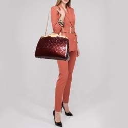 Pre Owned Louis Vuitton Rouge Fauviste Monogram Vernis Brea GM Bag