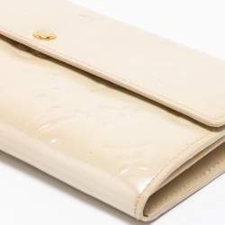 Louis Vuitton Blanc Corail Monogram Vernis Leather Sarah Wallet