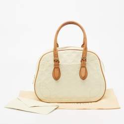 Pre Owned Louis Vuitton Cream Monogram Vernis Summit Drive Bag