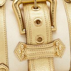 Pre Owned Louis Vuitton Cream/Gold Canvas and Leather Antigua Theda PM Bag