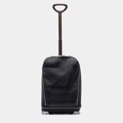 Goyard Travel 55 Carry on Luggage Black Tan Goyardine Canvas and Clamecy  Cowhide Leather